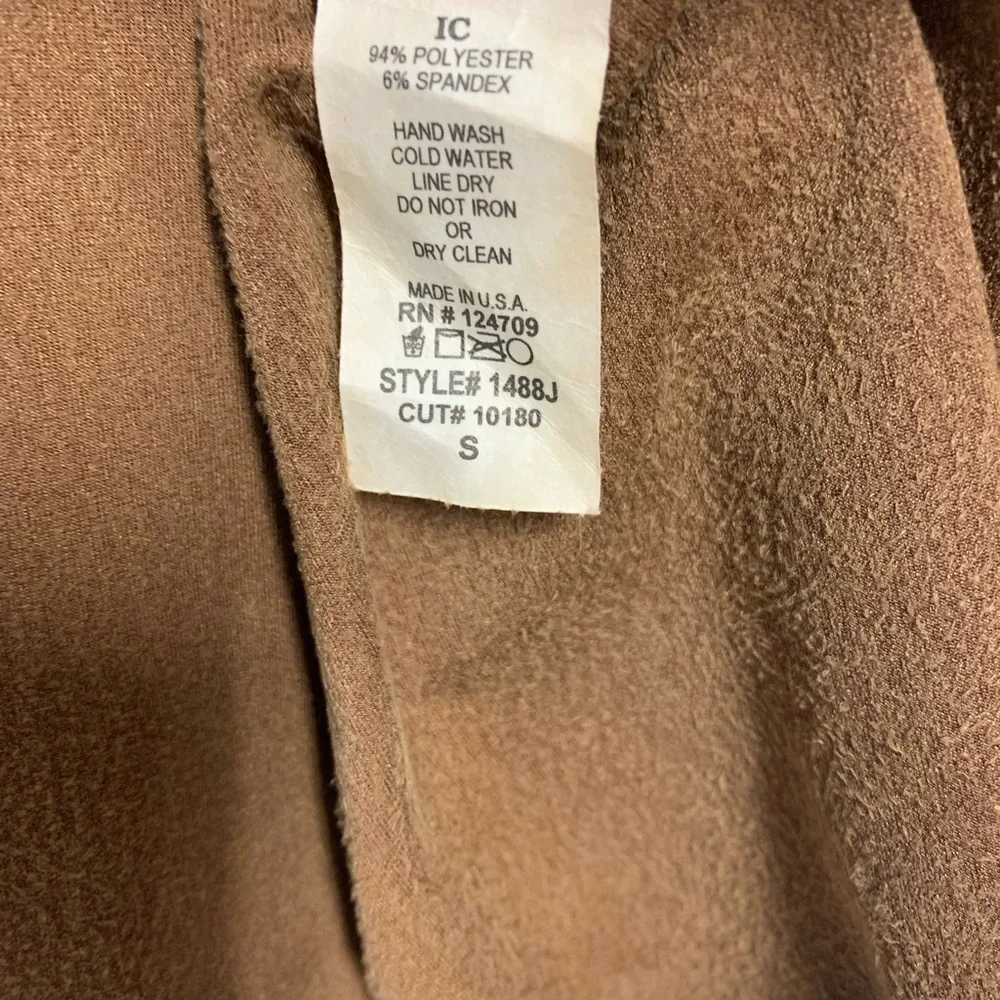 IC Collection Brown Faux Suede Women's Jacket Size S - Picture 3 of 5